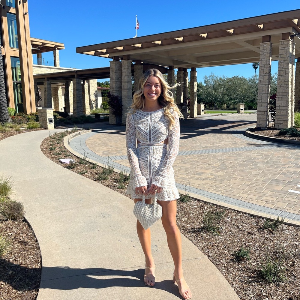 For Love And Lemons Small White Long Sleeve Dress